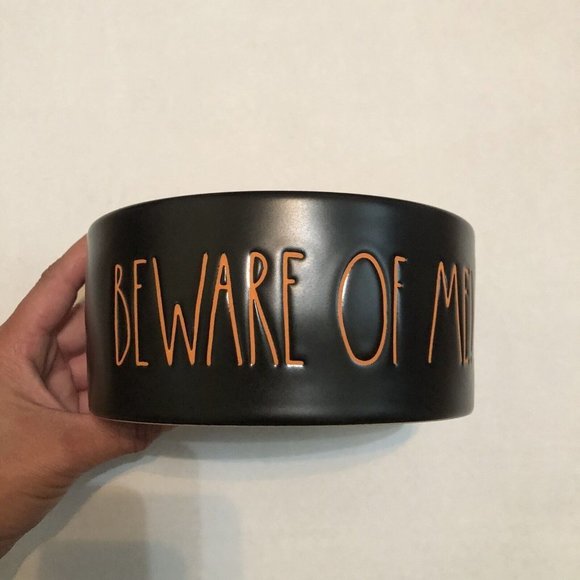 Rae Dunn Other - Rae Dunn Halloween Black Orange Pet Dog Cat Food Water Bowl “beware Of Me”